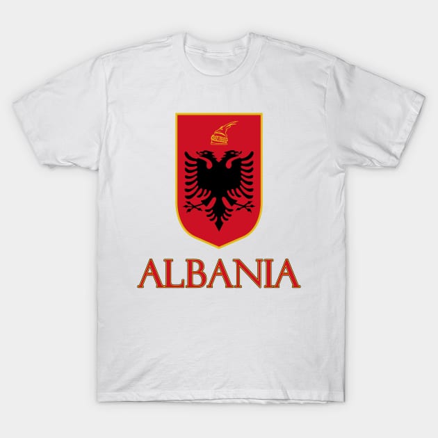 Albania - Albanian Coat of Arms Design T-Shirt by Naves